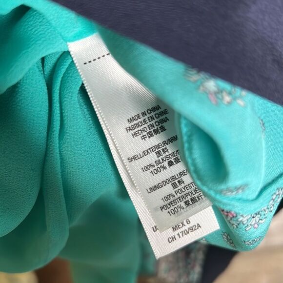 Juicy Couture 100% Silk Long Bell Sleeve Paisley Print Dress Size 6 Boho Hippie - Picture 10 of 12